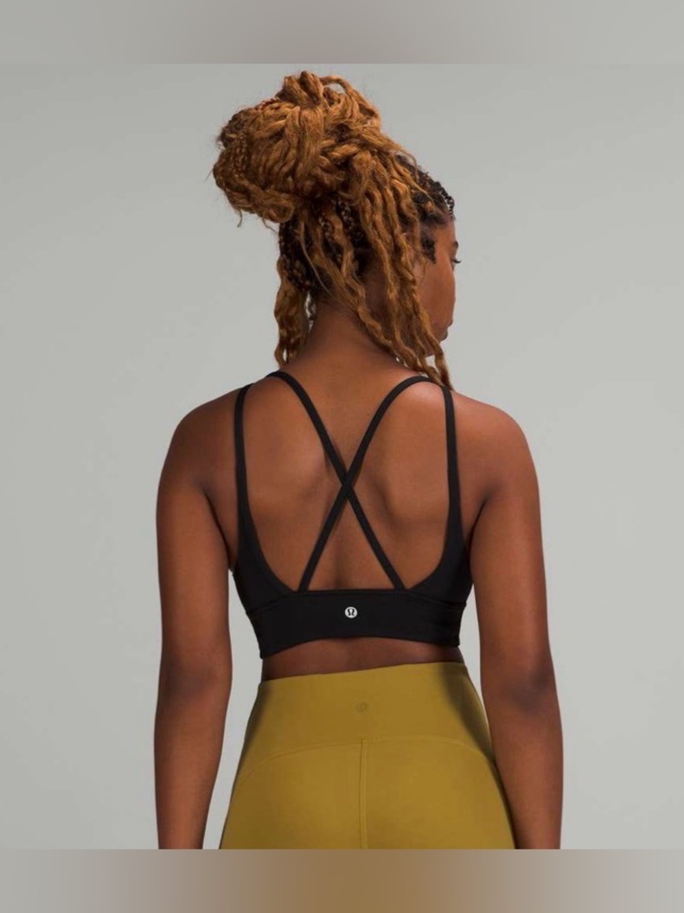 Lululemon In Alignment Longline Bra *Light Support, B/C Cup in Black, Size 8